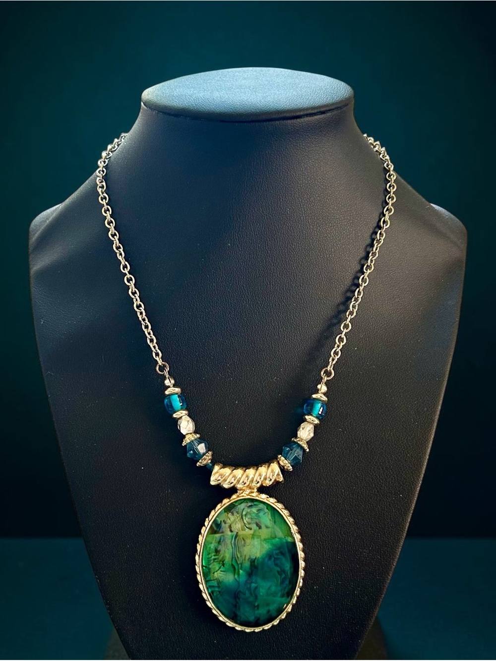 Kenneth Cole Mosaic Teal Abalone Necklace Pendant